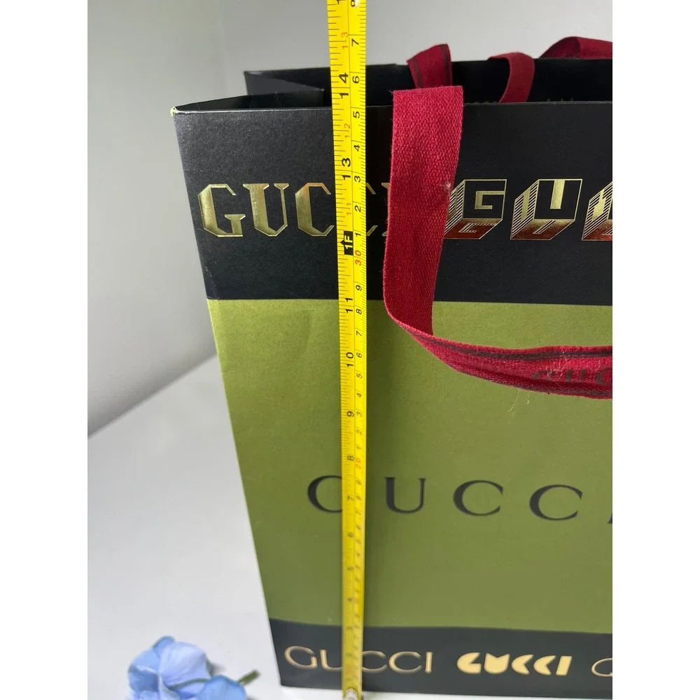 Lot of 3 Hermes Prada Gucci 100 Designer Shopping Bag Bundle w Hermes Ribbon